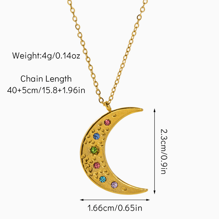 Stardust Crescent Necklace