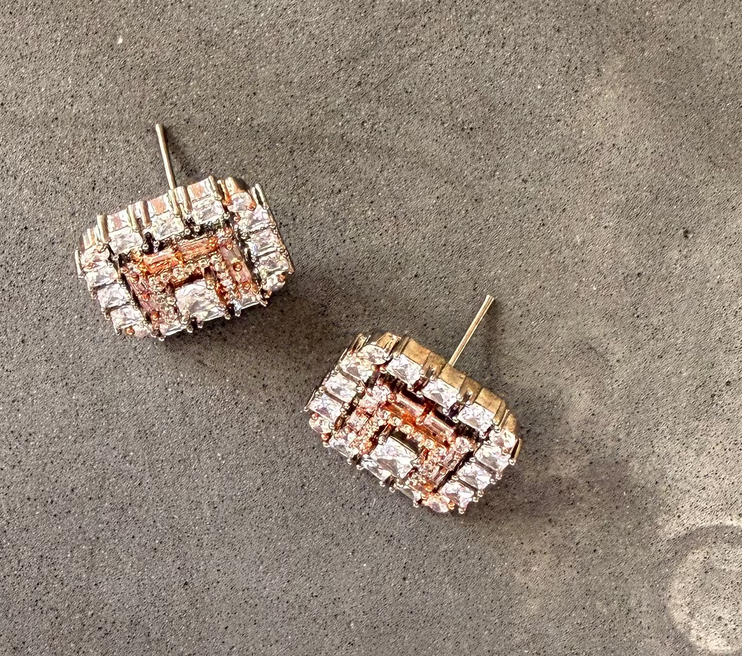 ORANGE TOPAZ STUDS