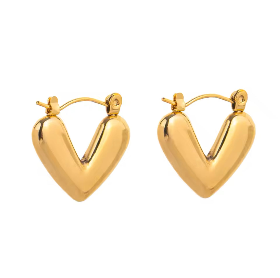 Curved Heart Earrings