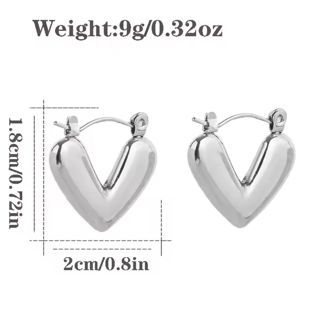 Curved Heart Earrings