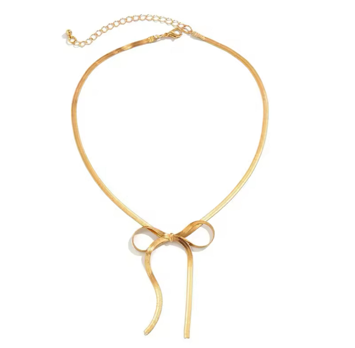 Gold Bow Statement Necklace