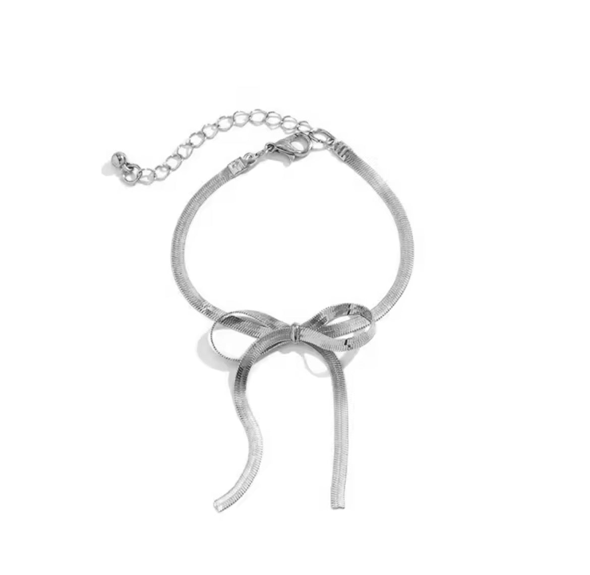 Silver Bow Statement Bracelet