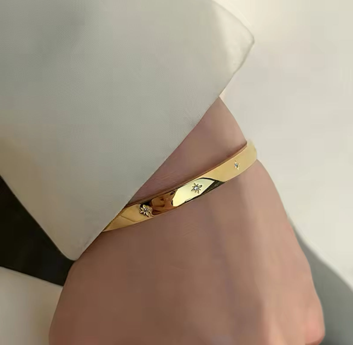 Gold Zircon Cuff Bracelet