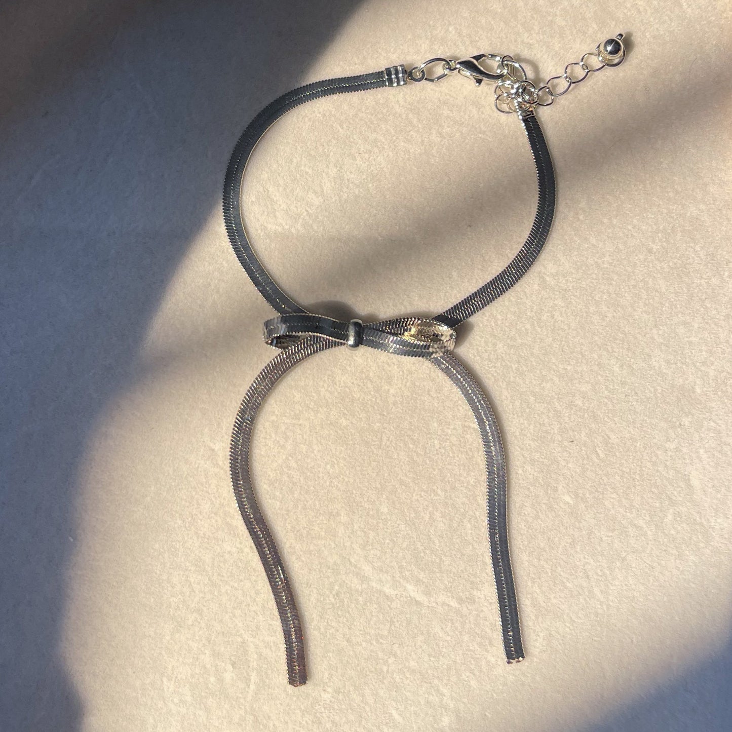 Silver Bow Statement Bracelet