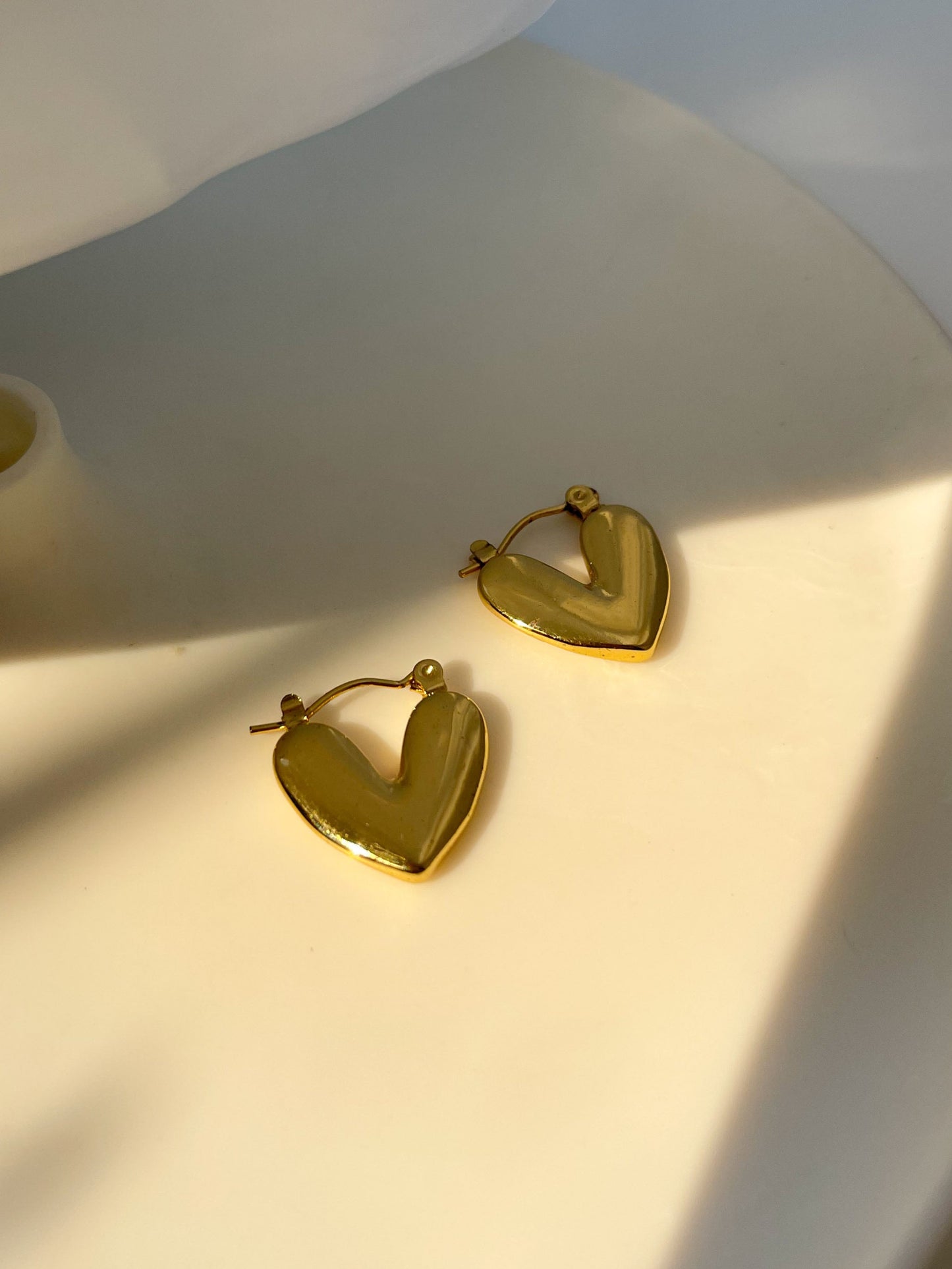 Curved Heart Earrings