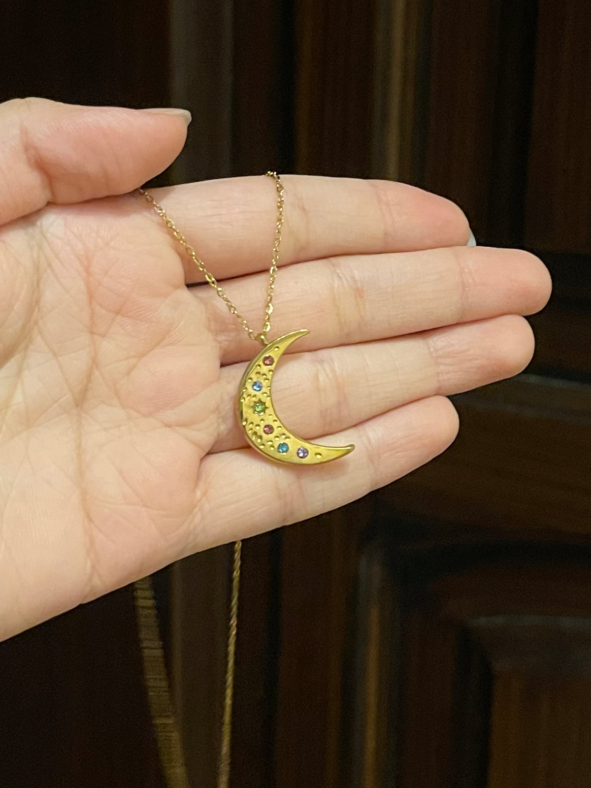 Stardust Crescent Necklace