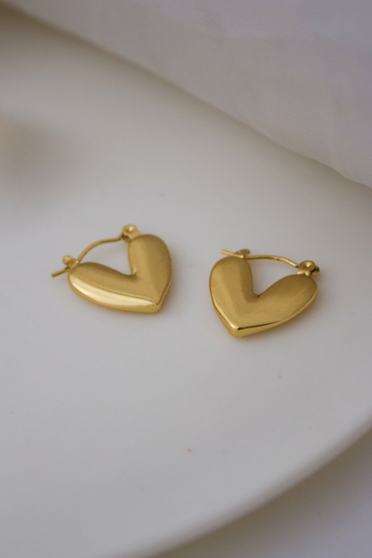 Curved Heart Earrings