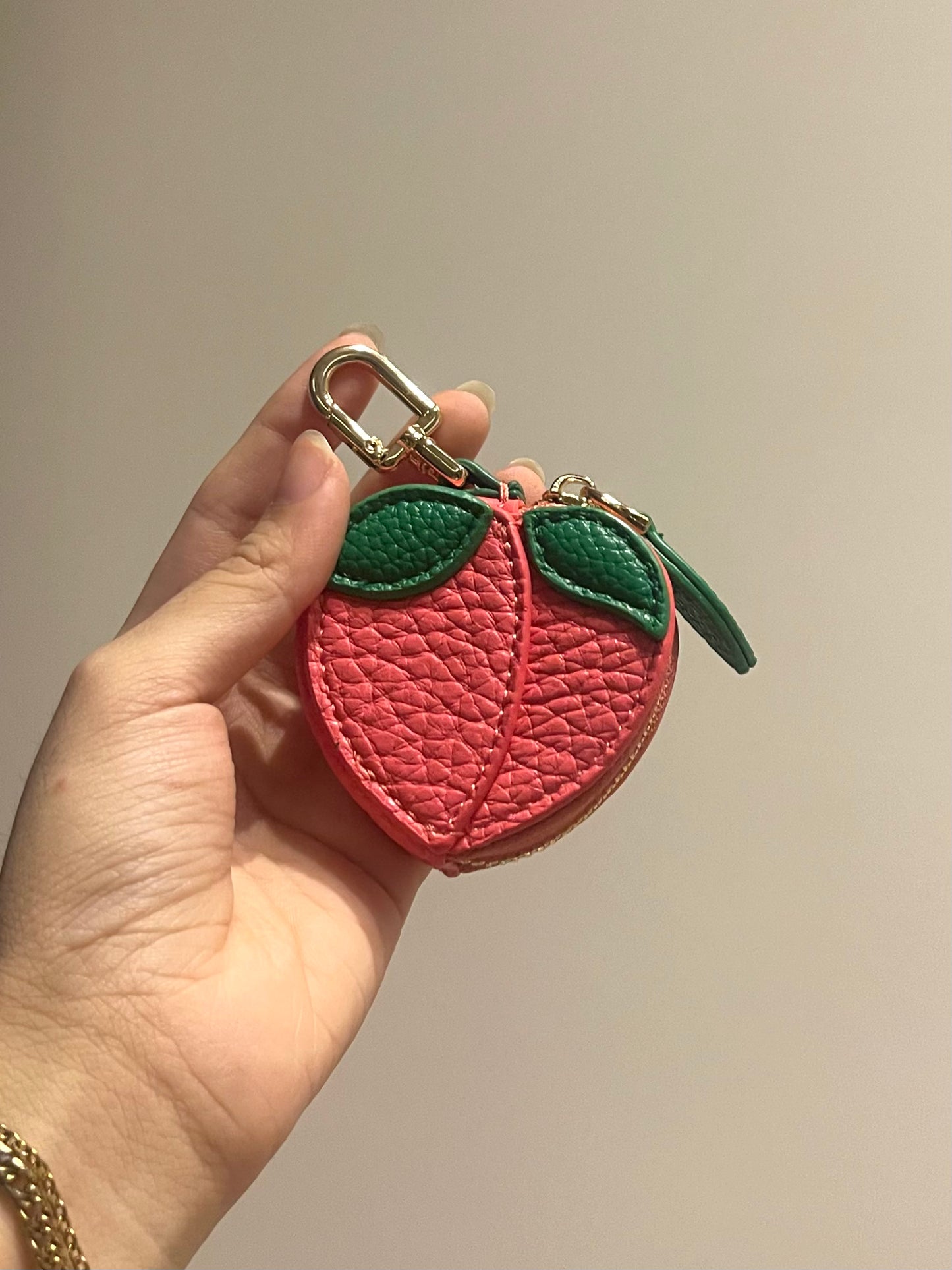 'Peachy Pocket' Zipper Bag Charm