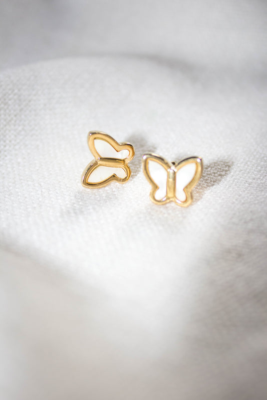 IVORY BUTTERFLY STUDS