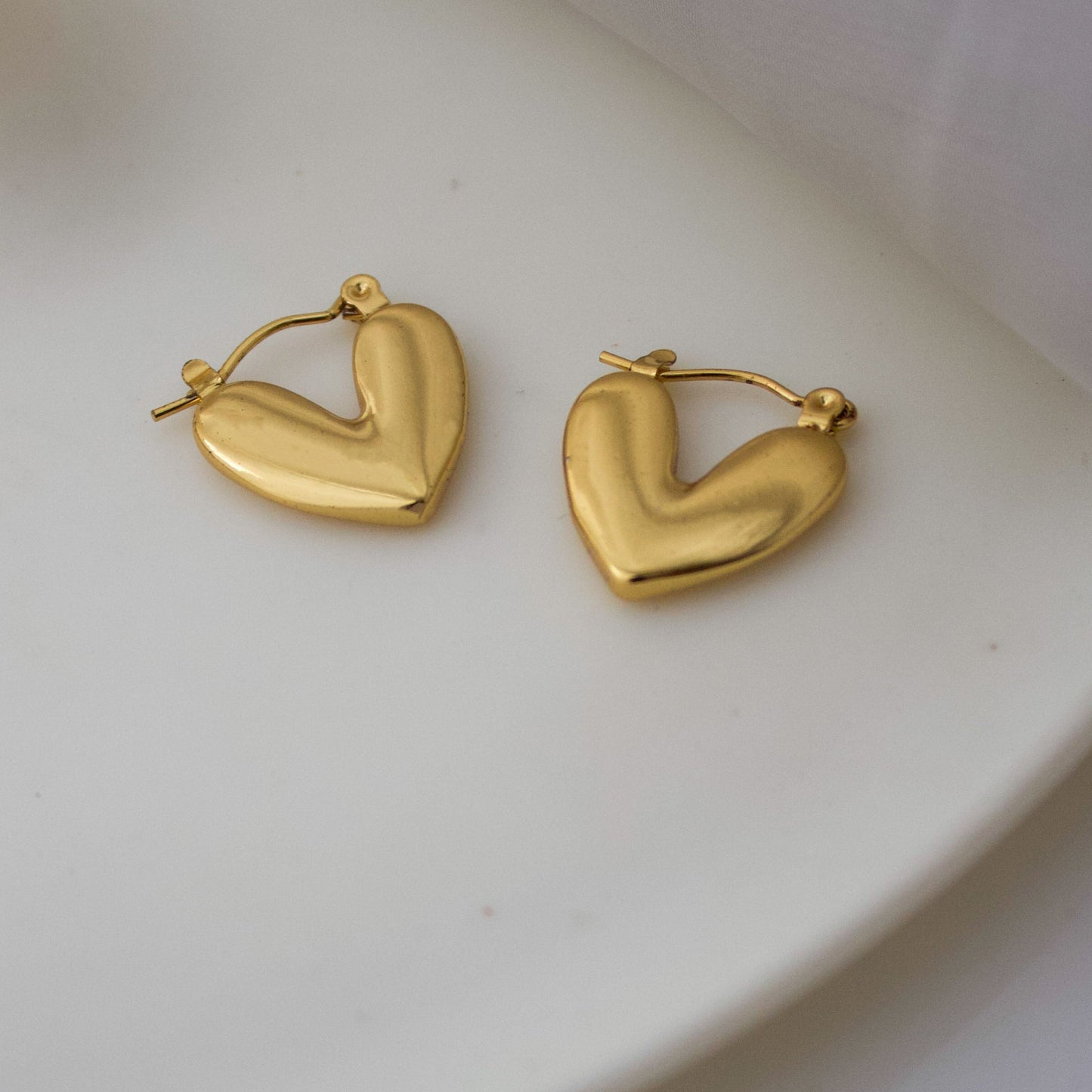Curved Heart Earrings