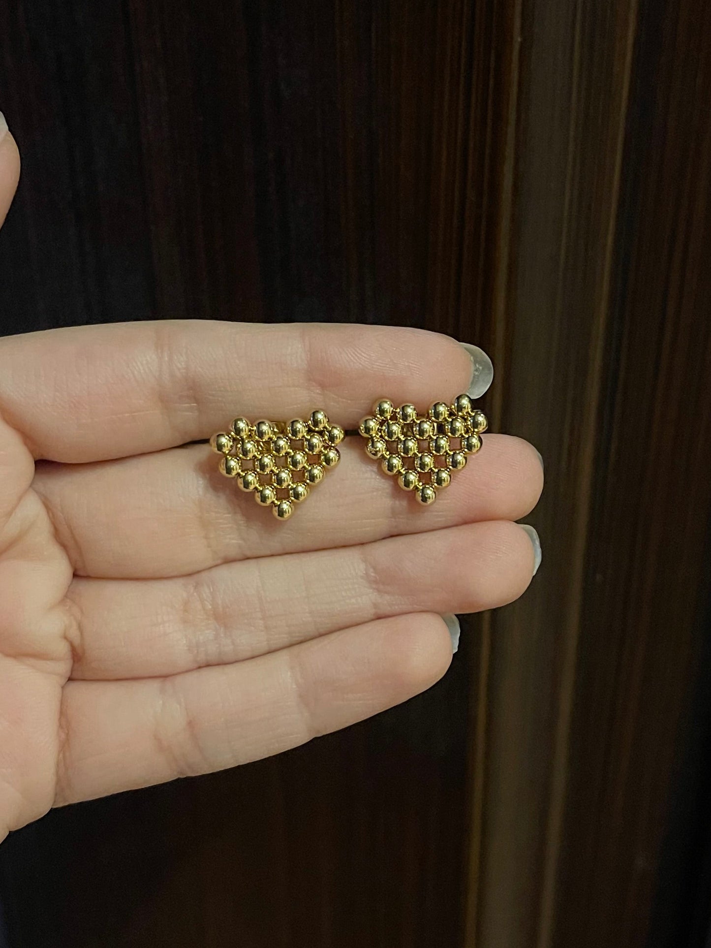 Honeycomb Heart Studs