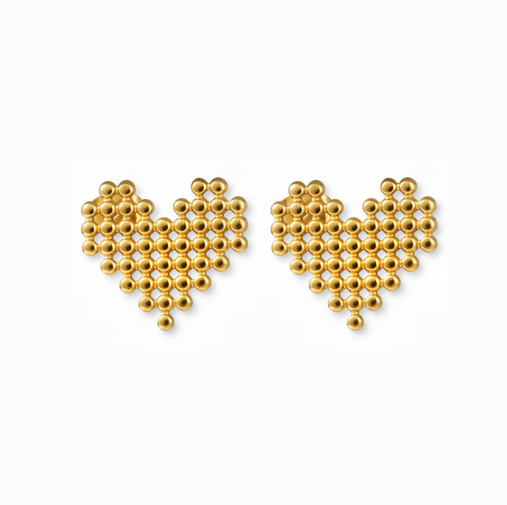 Honeycomb Heart Studs
