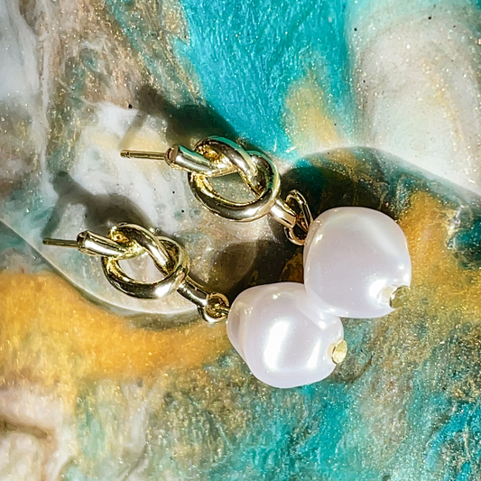 PEARL CHAIN EARRINGS