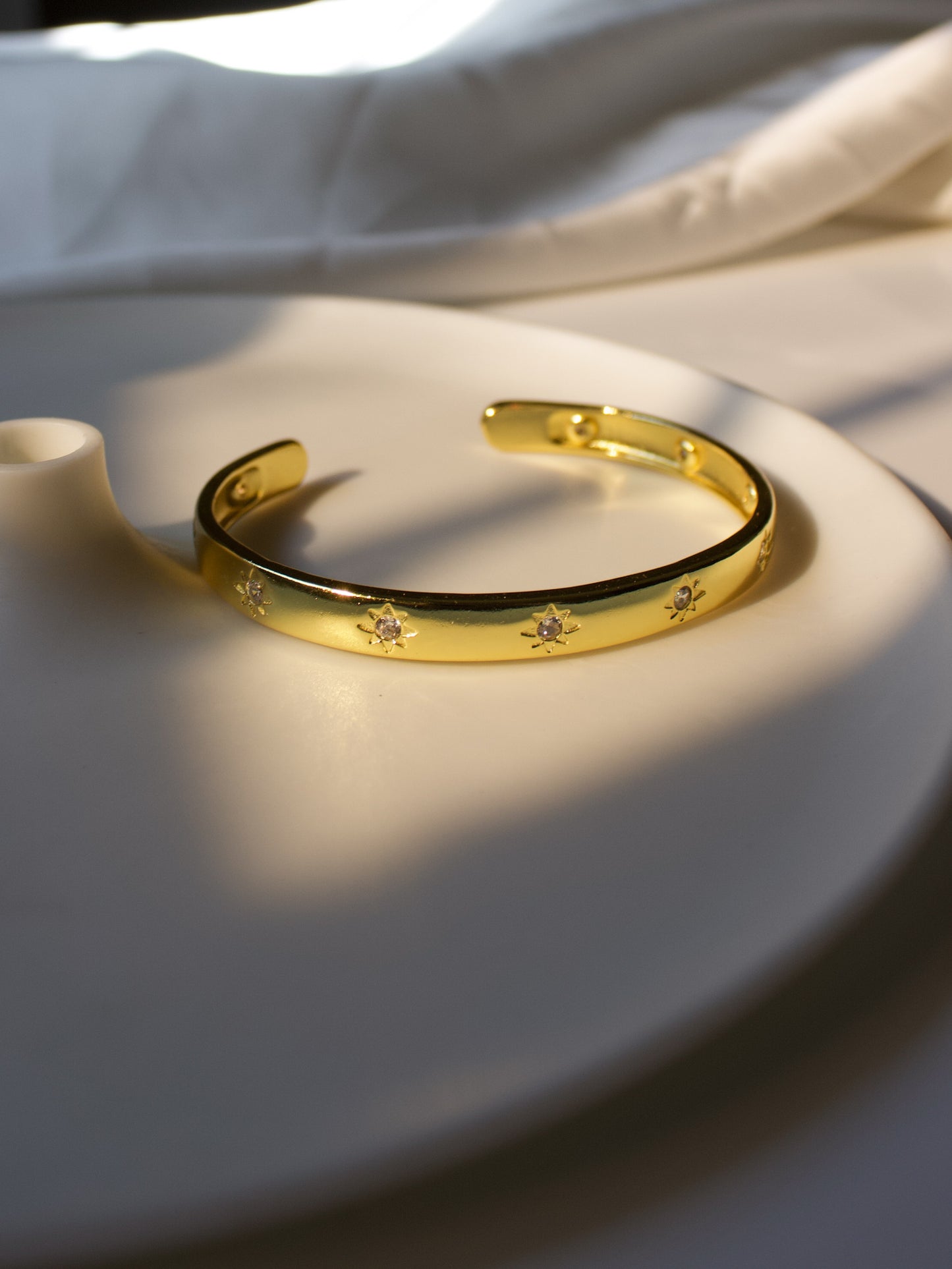 Gold Zircon Cuff Bracelet