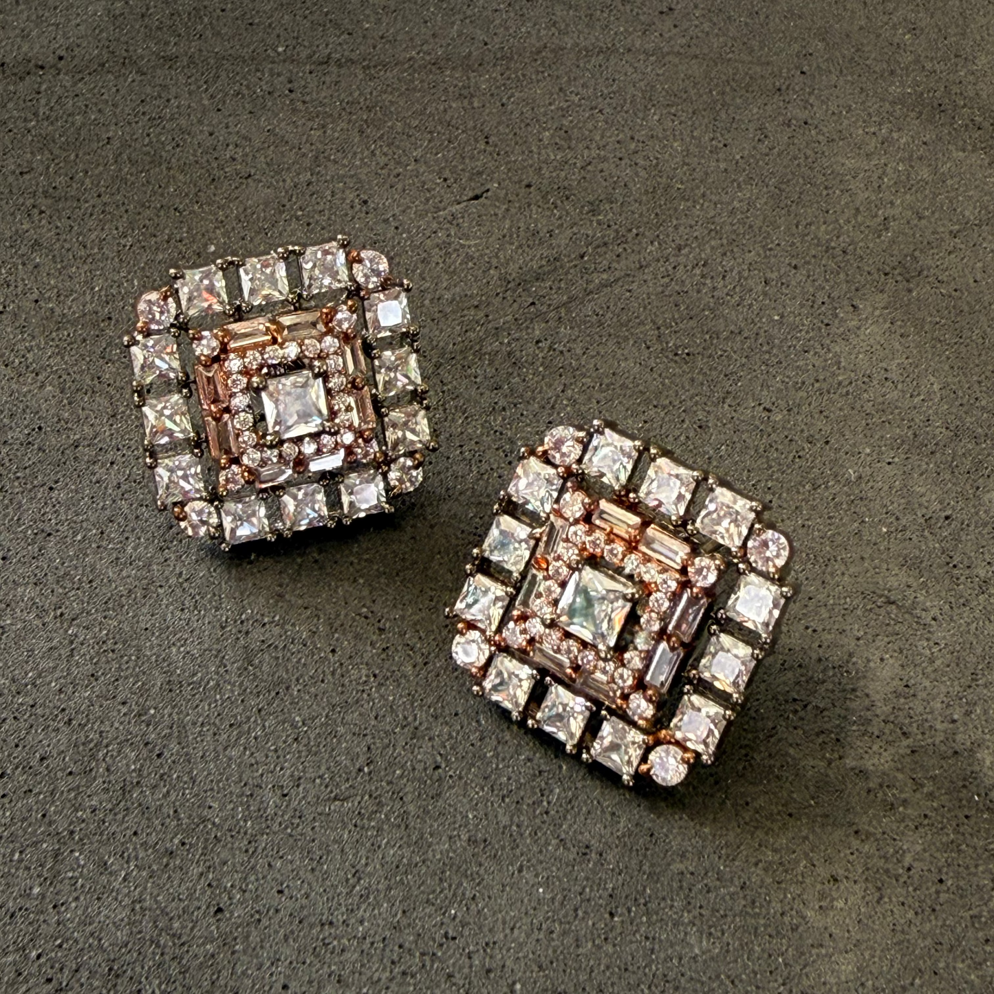 ORANGE TOPAZ STUDS