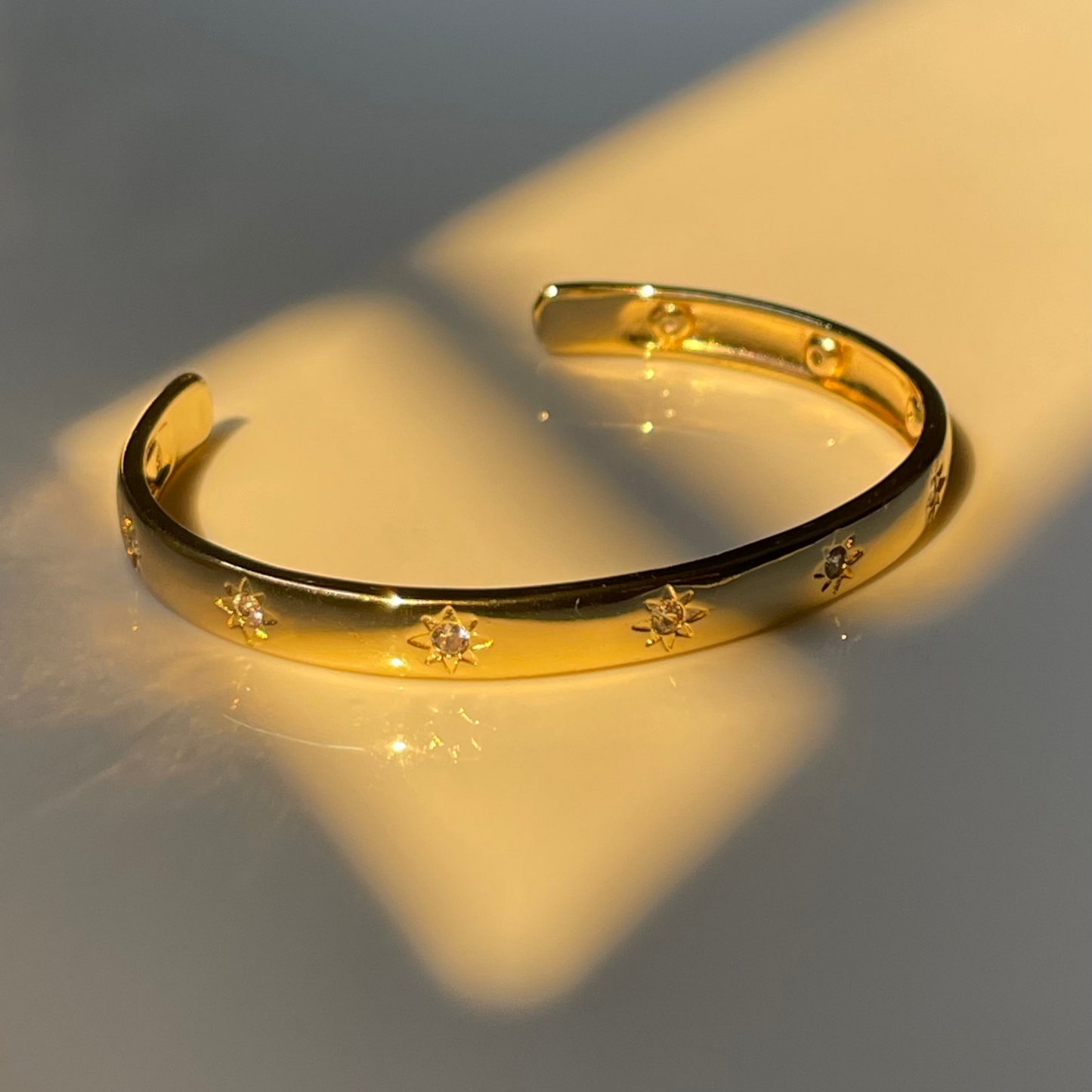 Gold Zircon Cuff Bracelet