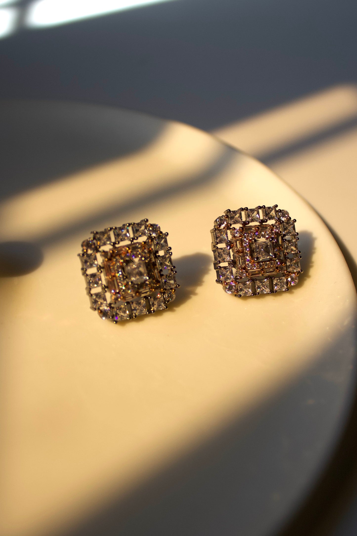 ORANGE TOPAZ STUDS