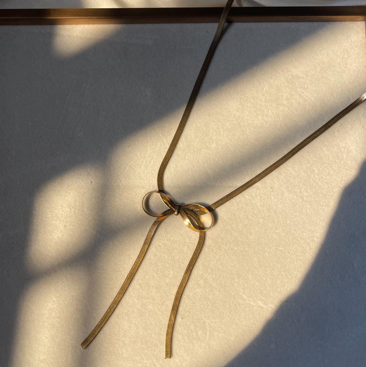 Gold Bow Statement Necklace
